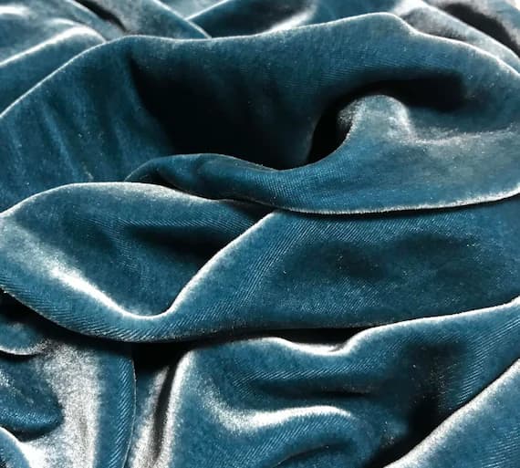 teal velvet fabric - TEAL BLUE Silk Velvet Fabric