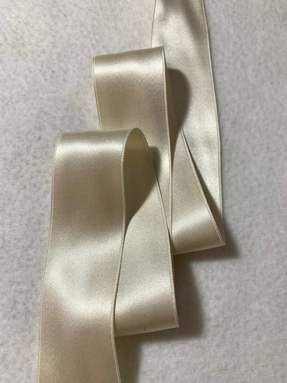 ivory none - Ivory 100% Silk Double Faced Satin Ribbon - 36mm/1.5" Pure Silk Ribbon made in Japan