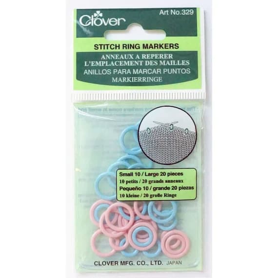 none - Clover Stitch Marker Rings-Small/Large 30/Pkg