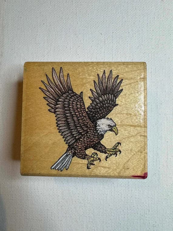 none - 2-1/4"x2-3/8" Eagle Wood Mounted Rubber Stamp (A821E) By Rubber Stampede