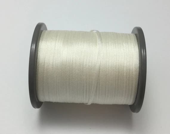white none - YLI #1 Pure Silk Embroidery Ribbon Off White 2mm 1/16" wide Japan -3 yards-