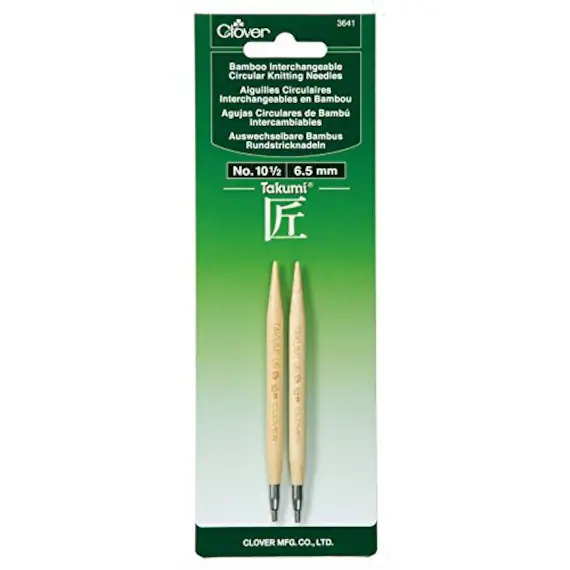 none - Clover Needlecraft Takumi Bamboo Interchangeable Circular Knitting Needles size 10.5/6.5mm