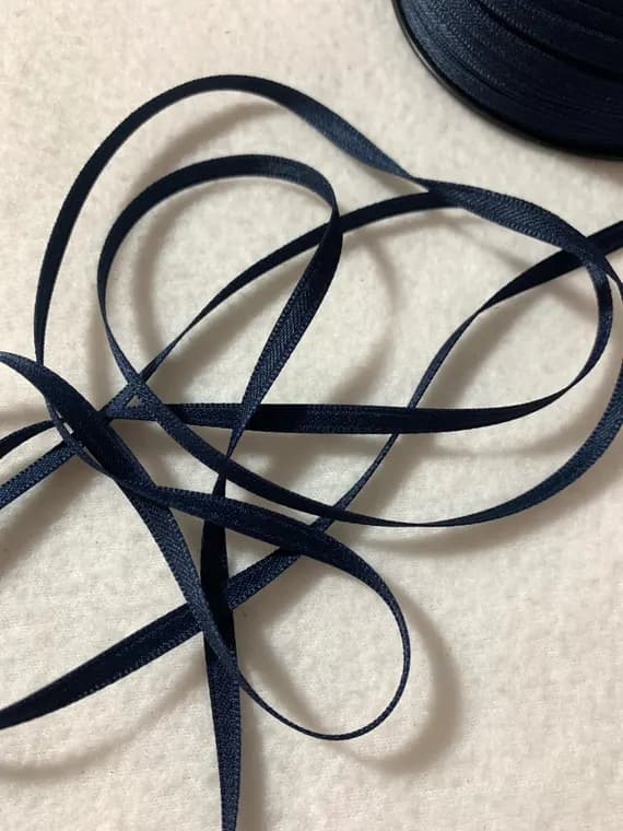 navy none - Navy Blue Double Sided MATTE Satin Ribbon - 1/4" wide - 10 Yards