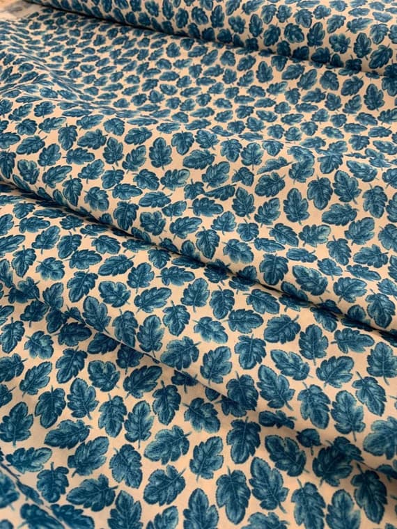 blue cotton fabric - Canopy A Blue The Collector's Home By Liberty Fabrics for Riley Blake - Cotton Fabric