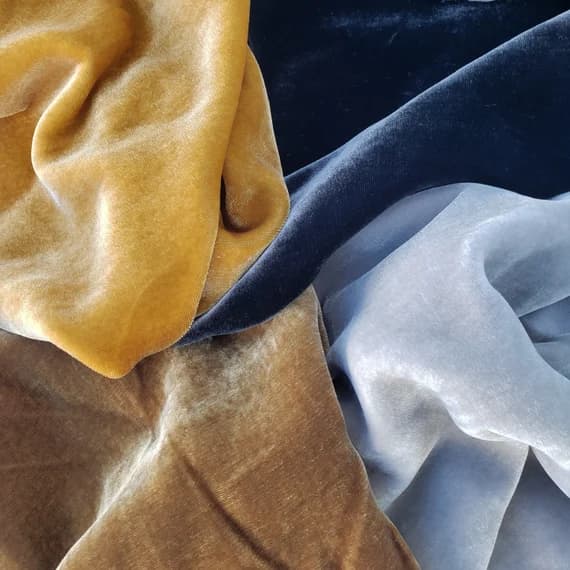 velvet fabric - Silk VELVET Precious Metals Fabric Sample Set Remnants Lot - 1/4 Yard x 45" Each