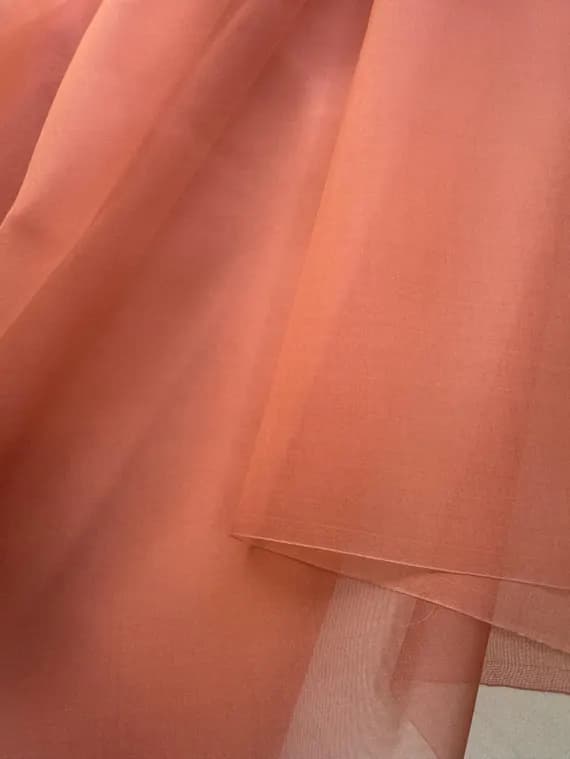 peach organza fabric - Peach Rose - 100% Silk Organza Fabric
