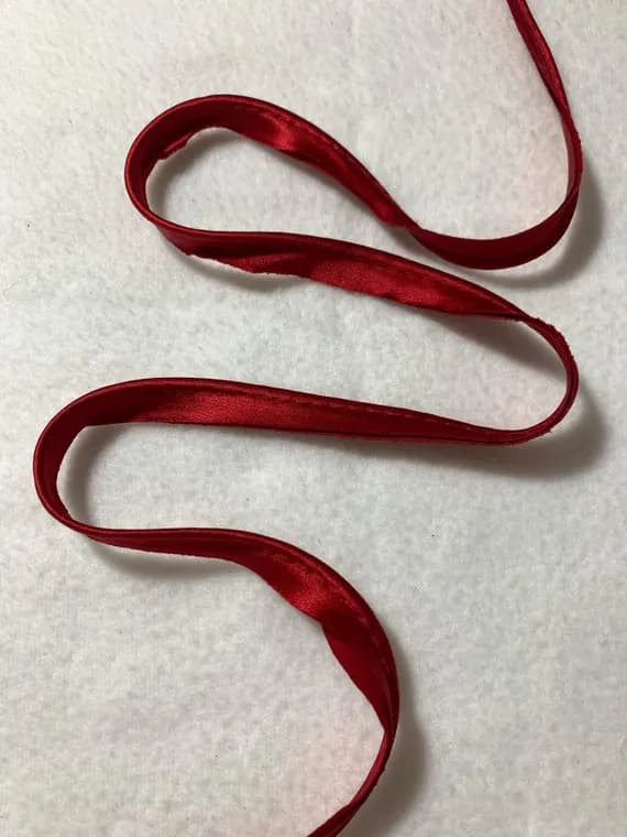 red none - Vintage Christmas Red Satin Piping Trim - 3/8" wide - 5 Yards