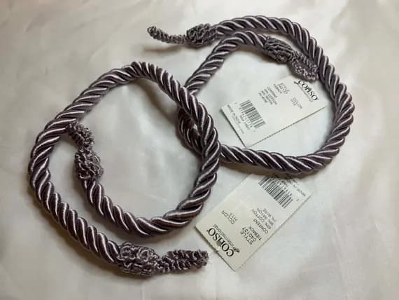 lavender none - Dusty Lavender Tassel Tieback for Curtains Tie Back New by Conso Cotton set of 2