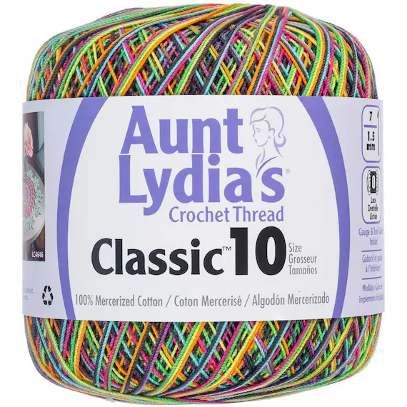 none - Coats Aunt Lydia's Crochet Cotton Thread Classic Size 10; Blacklight (154-9933) 300 Yards