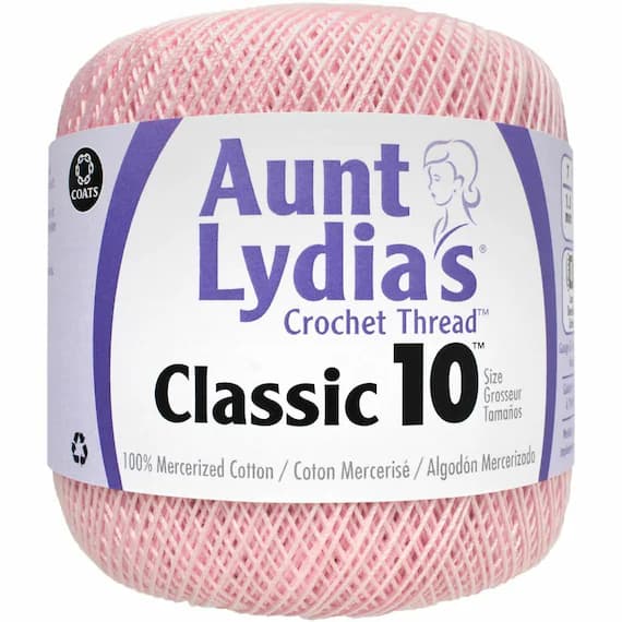 pink none - Coats Aunt Lydia's Crochet Cotton Thread Classic Size 10; Orchid Pink (154-401) 350 Yards