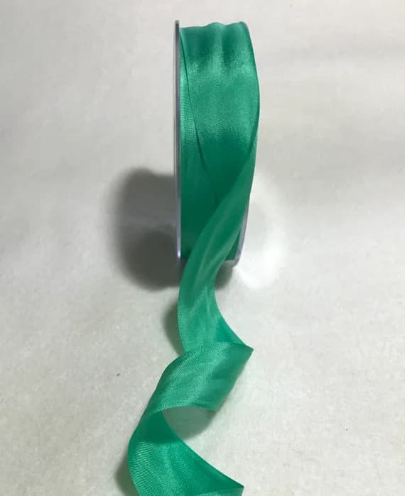 emerald none - Emerald Green 25mm/1" Pure Silk Ribbon - Made in France