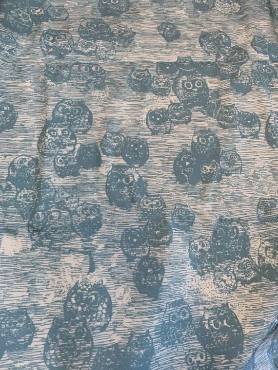 blue cotton fabric - Owly Blue Wonderland by Art Gallery 100% Cotton Fabric