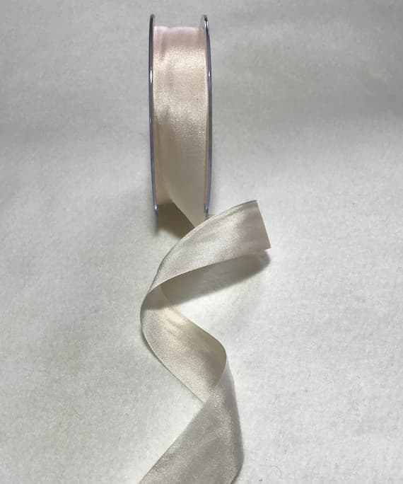 ivory none - Ivory 25mm/1" Pure Silk Ribbon - Made in France