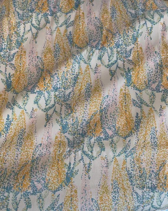 blue cotton fabric - Blue & Yellow Dotted Floral - Millie Fleur - by Art Gallery 100% Cotton Fabric