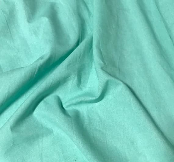 aqua cotton fabric - Aqua - Cotton Chambray Fabric
