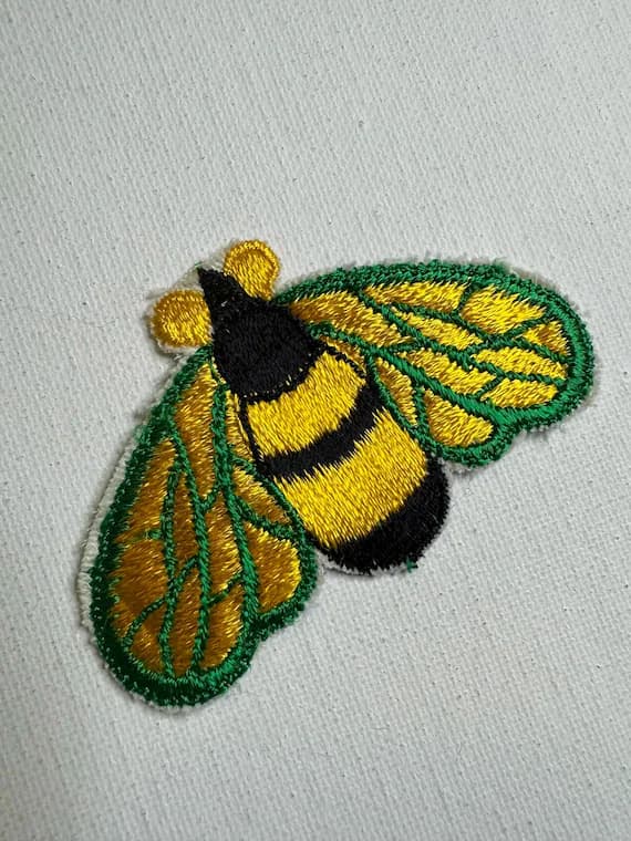 fabric - Vintage Bumble Bee Embroidered Applique