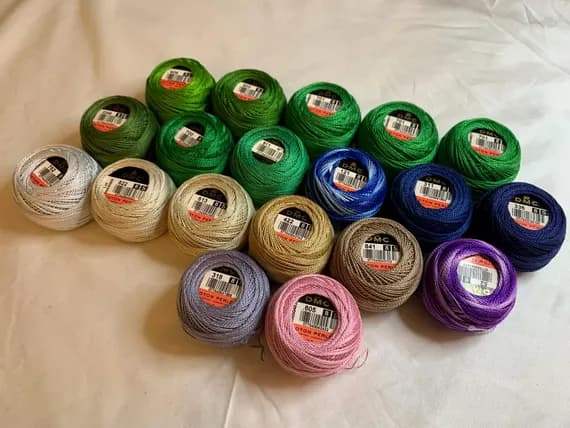 none - lot of 19 DMC 116 8 Perle Cotton Thread Balls; Size 8 new #44