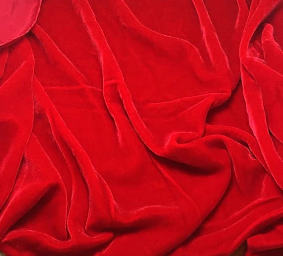 scarlet velvet fabric - SCARLET RED Silk Velvet Fabric