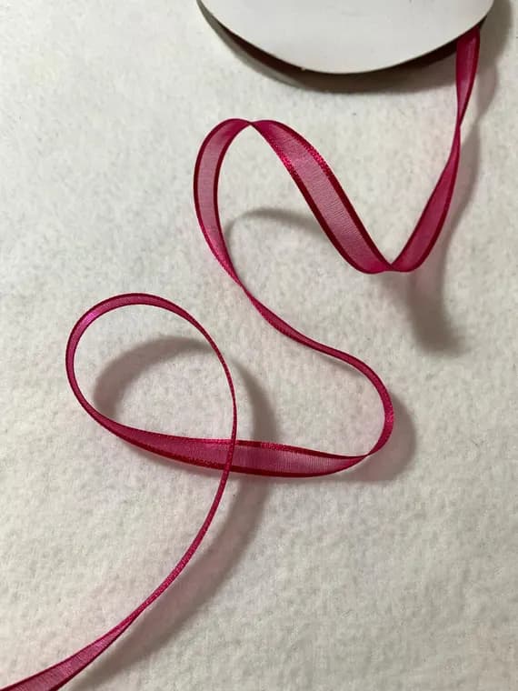 pink none - Raspberry Pink Organdy Organza Ribbon - 3/8" wide - 5 Yards - Made in Japan