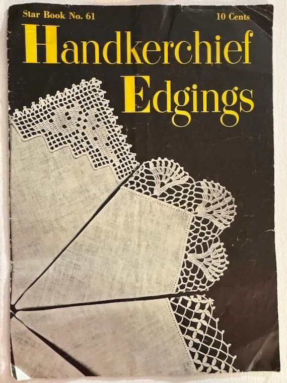 none - Handkerchief Edgings crochet leaflet patterns book vintage 1948 book no 61