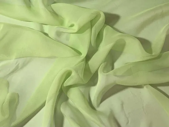 green chiffon fabric - Spring Green - 8mm Silk Chiffon Fabric