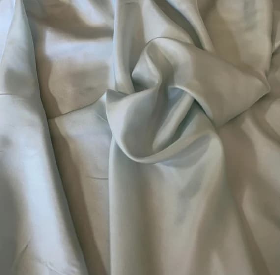 blue habotai fabric - Muted Dusty Light Blue China Silk HABOTAI Fabric 8mm weight