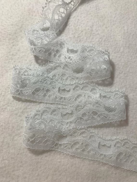 blue lace - Vintage Very Pale Blue Border Lace Trim 1-3/8" wide x 5 Yards