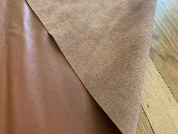 orange leather - ORANGE BROWN Cow Hide Leather Hide 6 Square Feet #1