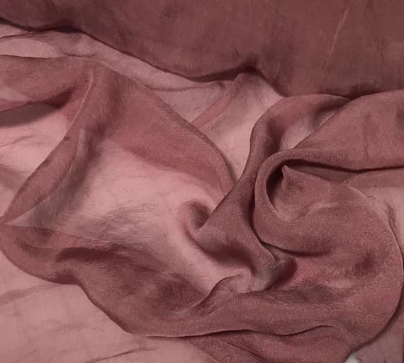 organza fabric - Hand Dyed Mauve - Soft Silk Organza Fabric