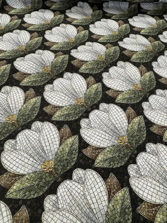 cotton fabric - Magnolia - Stained Glass Style by Northcott 100% Cotton Fabric - Art Nouveau