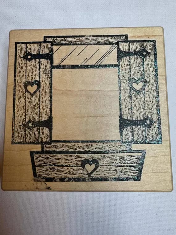 none - 4"x4" Cottage Window Wood Mounted Rubber Stamp By Mail Expressions