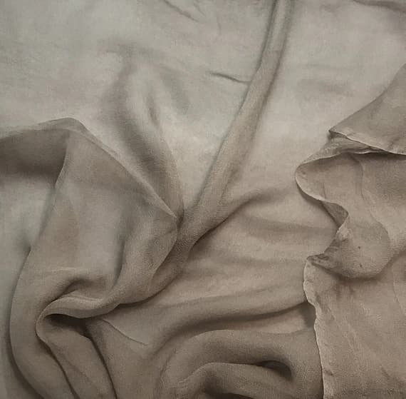 taupe chiffon fabric - Hand Dyed TAUPE BROWN - Silk Gauze Chiffon Fabric