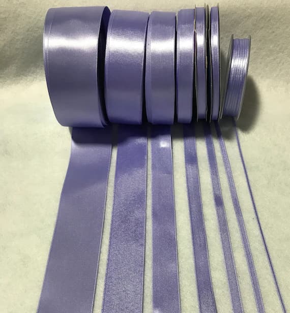 none - Periwinkle Double Sided Satin Ribbon - Made in France (7 Widths to choose from)
