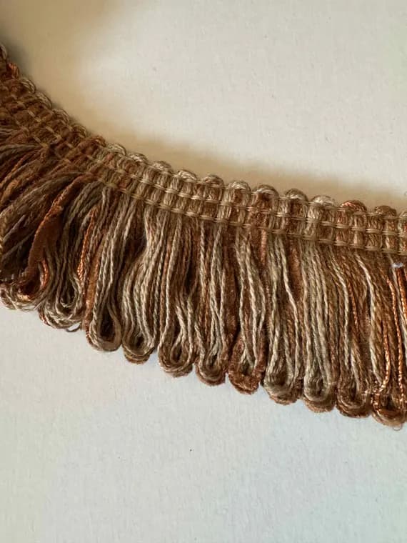copper none - Vintage Tassel Fringe Trim Copper Brown 2" wide x 2 Yard increments