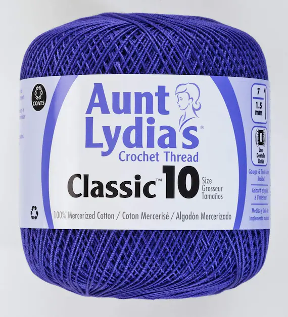 none - Coats Aunt Lydia's Crochet Cotton Thread Classic Size 10; Violet (154-119) 350 Yards
