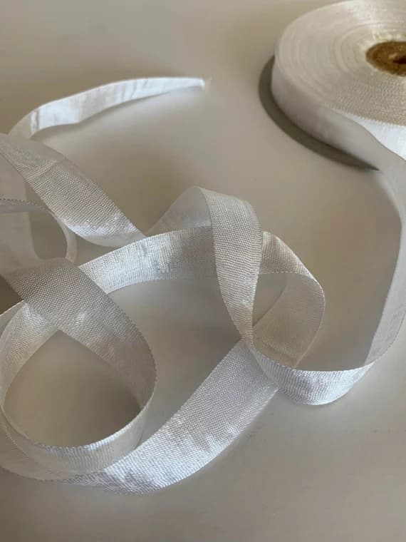 white none - Vintage Rayon Seam Binding - White - 5/8 inch - 5 Yards