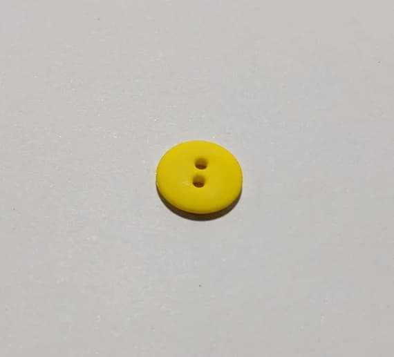 yellow none - Yellow Round 2 Hole Plastic Button - 13mm / 1/2 inch - Dill Buttons - Set of 4