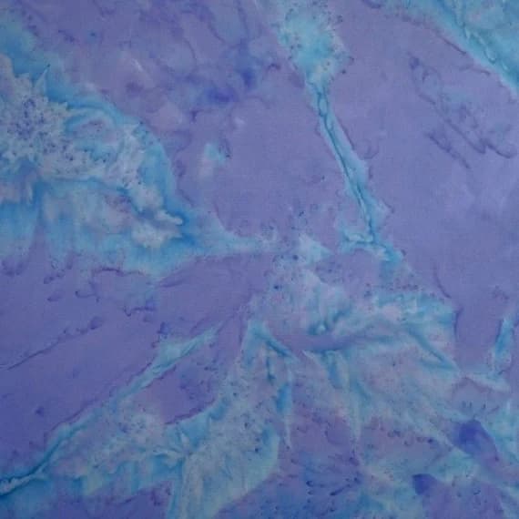 blue cotton fabric - Sea Garden - Patina Purple/Blue Batik - Batik by Mirah Cotton Fabric