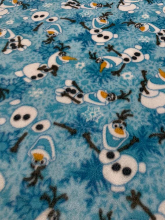 fabric - Disney Frozen Olaf Winter Snowflakes - Fleece Fabric - Springs Creative