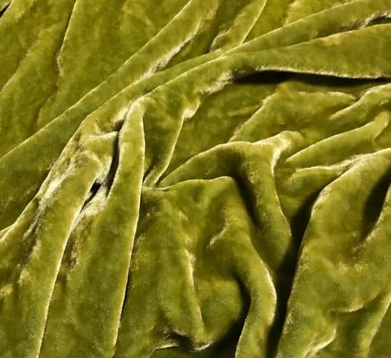 green velvet fabric - YELLOW GREEN Hand Dyed Silk Velvet Fabric