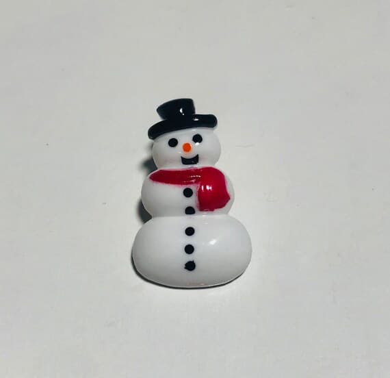 none - Winter Snowman Plastic Button - 28mm / 1" - Dill Buttons Brand