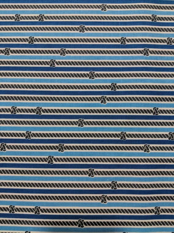 blue cotton fabric - Pirate's Life - Knotty Rope Blue - Riley Blake Cotton Fabric