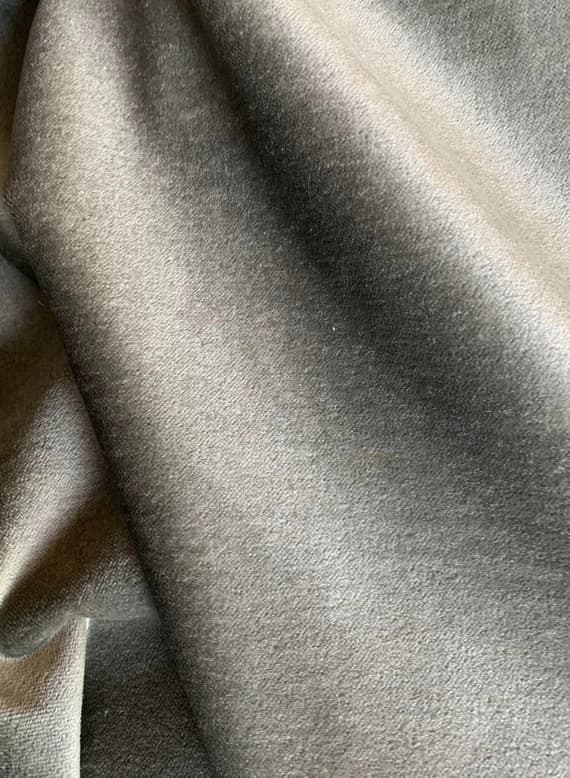 gray velvet fabric - Pewter Gray - Upholstery Weight Long Pile Velvet Fabric Faux Fur