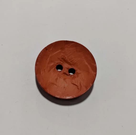 orange none - Large Round Dark Orange Polyamid Plastic Button - 45mm /1 3/4 inch - Dill Buttons