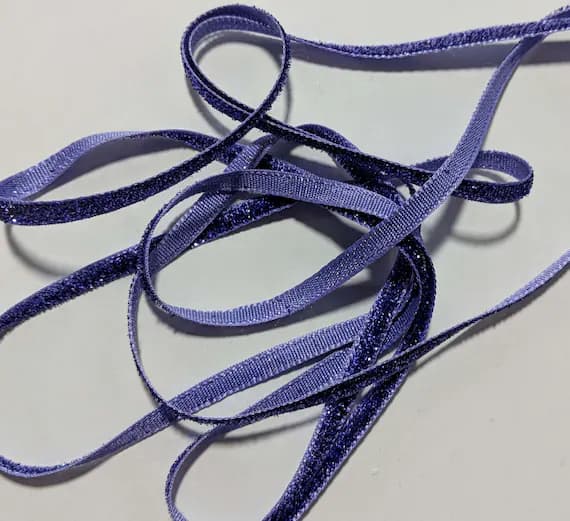 purple none - French VELVET Ribbon Lurex Metallic PURPLE 2 yards x 5mm 1/4 inch