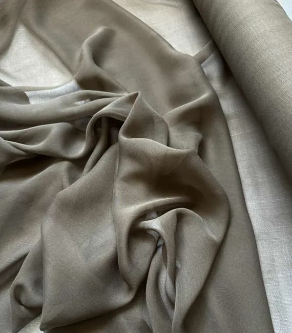 taupe chiffon fabric - Taupe Brown - 8mm Silk Chiffon Fabric