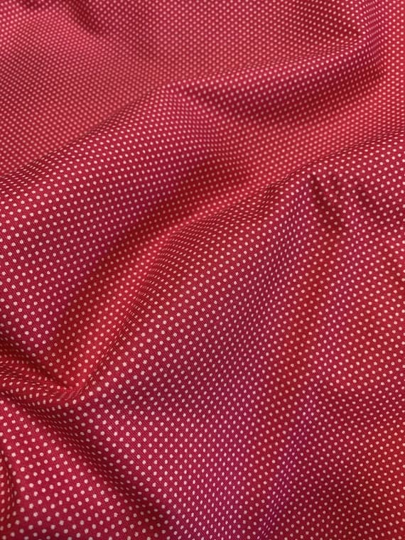 fuchsia cotton fabric - White on Fuchsia Pink - Small Polka Dot - Paintbrush Studio 100% Cotton Fabric