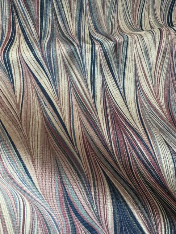 cotton fabric - Blueberry Swirl Zig Zag Stripes - Art of Marbling - by Heather Fletcher for Northcott Cotton Fabric OOP