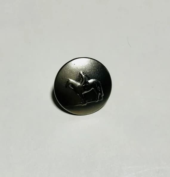 none - Cowboy Horse Metal Button - 15mm / 5/8" - Dill Buttons Brand (Pair of 2)