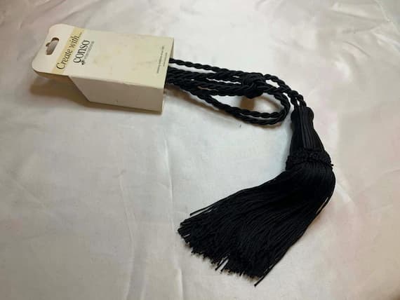 black none - Black Tassel Tieback for Curtains Tie Back New by Conso Cotton